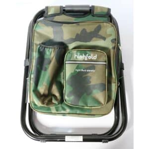 highfeld® Sitzrucksack Ansitzrucksack mit Hocker camouflage Campinghocker Angelhocker Falthocker