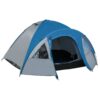 Outsunny Doppelwandzelt für 4 Personen blau 300 x 250 x 130 cm   Kuppelzelt Outdoor Iglu Familienzelt Campingzelt