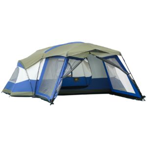 Outsunny Zelt mit 2 Tragetaschen bunt 518L x 487B x 237H cm   tunnelzelt camping zelt 6-8 personen zelt familienzelt