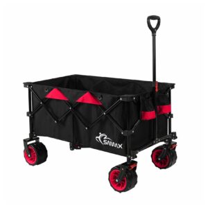 SAMAX Faltbarer Bollerwagen Offroad Travel - Schwarz/Rot - Black Edition