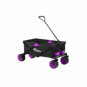 SAMAX Faltbarer Bollerwagen Offroad - Schwarz / Lila