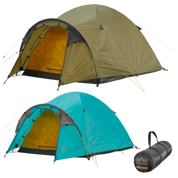GRAND CANYON Iglu Zelt Topeka 2 Personen Kuppel Trekking Camping Leicht Vorraum Farbe: Blue Grass
