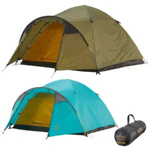 GRAND CANYON Iglu Zelt Topeka 3 Personen Kuppel Trekking Camping Leicht Vorraum Farbe: Blue Grass