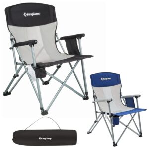 KINGCAMP Camping Falt Stuhl XL Klapp Sessel Garten Outdoor Armlehne Stahl 136 kg Farbe: Royal Blue