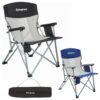 KINGCAMP Camping Falt Stuhl XL Klapp Sessel Garten Outdoor Armlehne Stahl 136 kg Farbe: Black/Light Grey