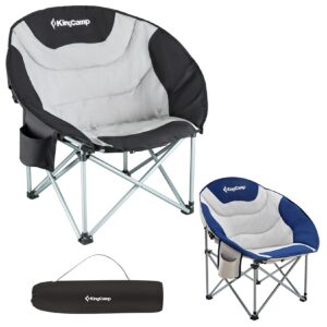 KINGCAMP MoonChair XL Camping Klapp Stuhl Garten Falt Sessel Kühltasche 150 kg Farbe: Royal Blue