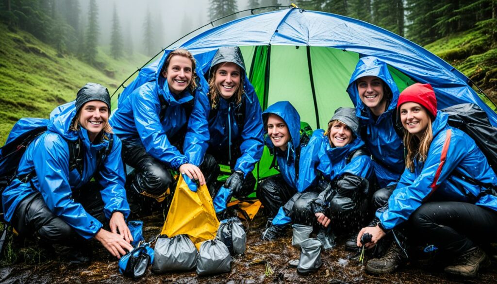 Camping bei Regen