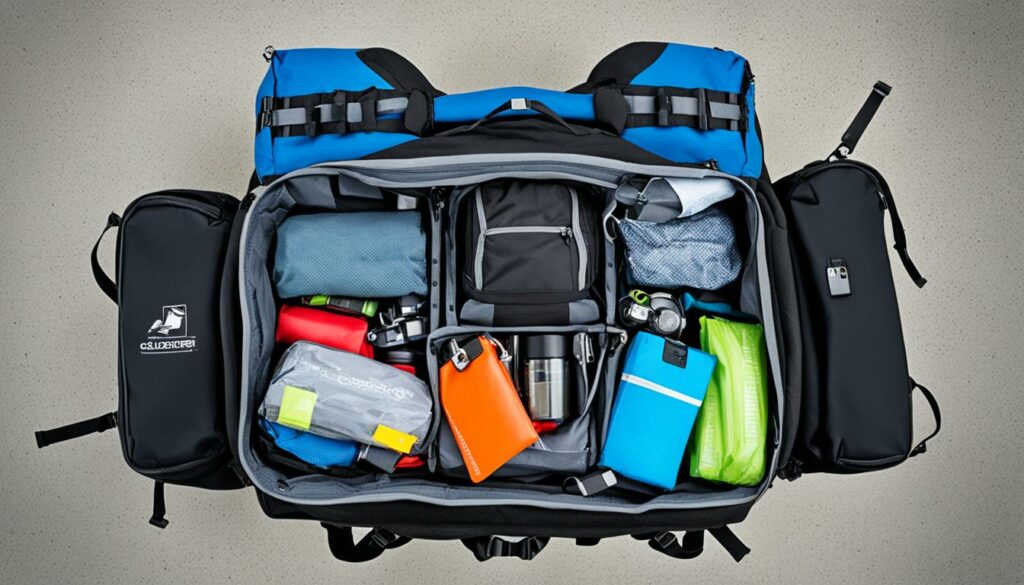 Lastenverteilung im Rucksack
