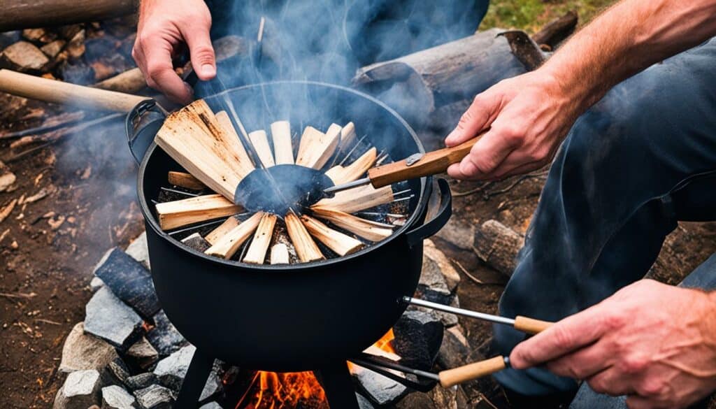 Temperaturkontrolle Feuerkochen